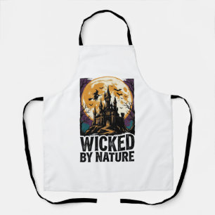Vintage Witch Shirt Spooky Haunted Castle Hallowee Apron