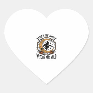 Vintage Witch Shirt Taken Witch Halloween Design_1 Heart Sticker