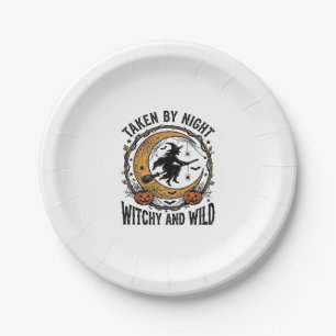 Vintage Witch Shirt Taken Witch Halloween Design_1 Paper Plate