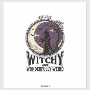 Vintage Witch Shirt With Spooky Moon Halloween Art