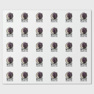 Vintage Witch Shirt With Spooky Moon Halloween Art Wrapping Paper