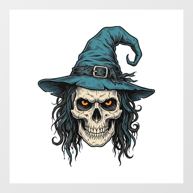 Vintage Witch Skull Halloween Vector Shirt Design_ (Sheet)
