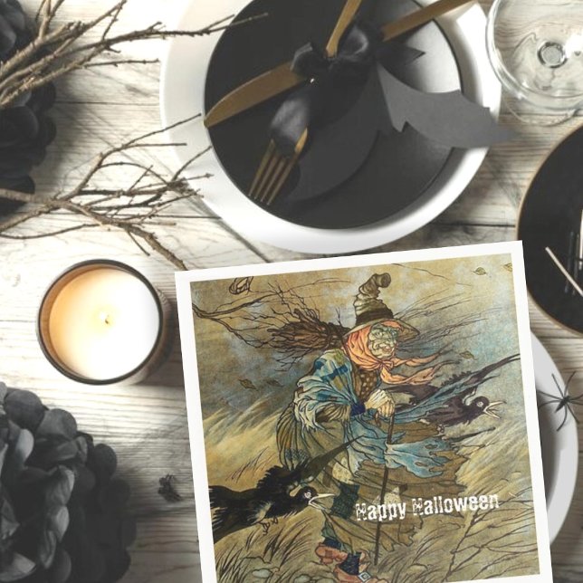 Vintage Witch Spooky Halloween Party  Napkin (Creator Uploaded)