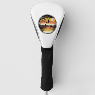 Vintage Witch Sunset Halloween Vector Design_1 Golf Head Cover