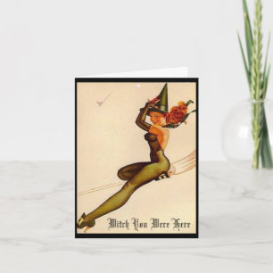 Vintage Witch, Witch You Were Here Card