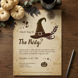 Vintage Witchcore Halloween Party Invitation