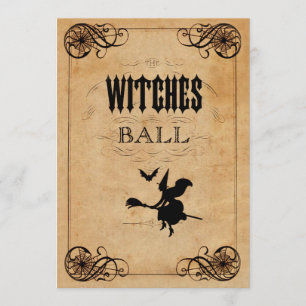 Vintage Witches Ball 55th Birthday Double Sided Invitation