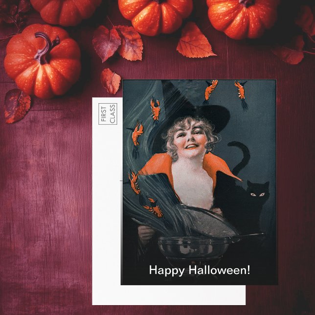 Vintage Witches Brew with Lobsters Postcard (Vintage Witches Brew with Lobsters Postcard)