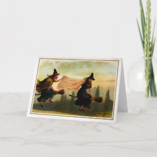 Vintage Witches Christmas Card