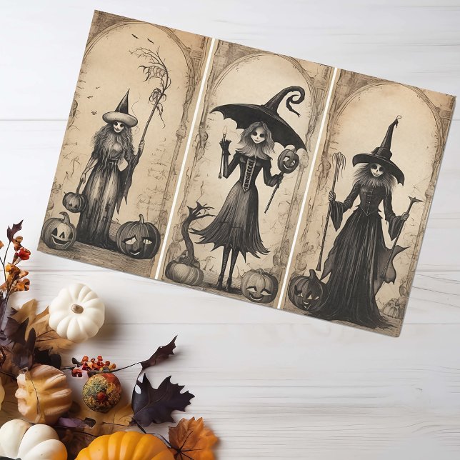 Vintage Witches Old Halloween Decoupage  Tissue Paper (Creator Uploaded)