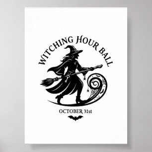 Vintage Witching Hour Ball Halloween Poster