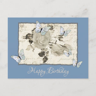 Vintage with butterflies  postcard