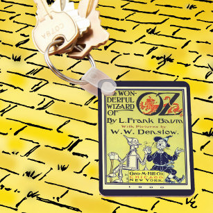 Vintage Wizard of Oz Book Cover Art, Title Page Key Ring