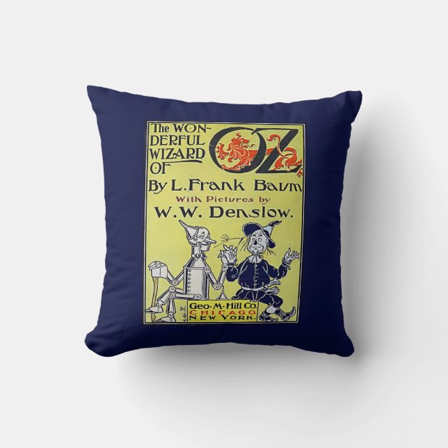 Vintage Wizard of Oz Book Cover Cushion (Front)