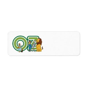Vintage Wizard of Oz Characters and Text Letters Return Address Label