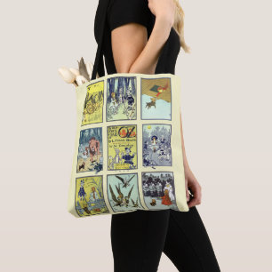 Vintage Wizard of Oz Characters, Yellow Brick Road Tote Bag
