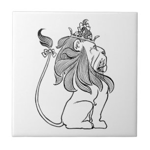 Vintage Wizard of Oz, Cowardly Lion with Crown Tile