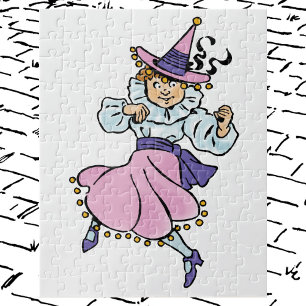 Vintage Wizard of Oz, Cute Dancing Girl Munchkin Jigsaw Puzzle