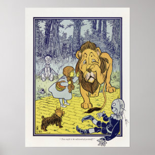 Vintage Wizard of Oz Dorothy and Cowardly Lion Poster