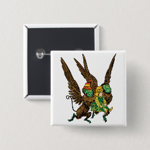 Vintage Wizard of Oz, Dorothy, Evil Flying Monkeys 15 Cm Square Badge