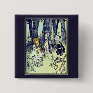 Vintage Wizard of Oz, Dorothy Meets the Tinman 15 Cm Square Badge