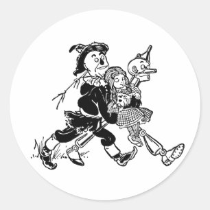 Vintage Wizard of Oz Dorothy Sleeping with Poppies Classic Round Sticker