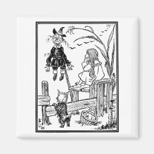 Vintage Wizard of Oz, Dorothy Toto Meet Scarecrow Magnet