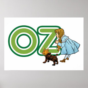 Vintage Wizard of Oz Dorothy Toto with BIG Letters Poster