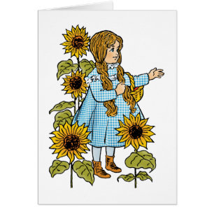 Vintage Wizard of Oz Fairy Tale Dorothy Sunflowers