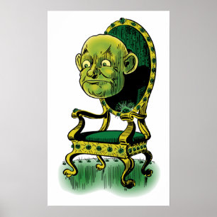 Vintage Wizard of Oz, Grumpy Wizard Emerald Throne Poster