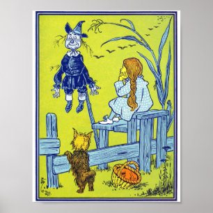 Vintage Wizard of Oz Illustration Poster