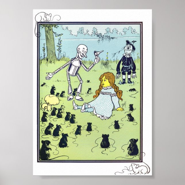 Vintage Wizard of Oz Illustration Poster (Front)