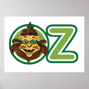 Vintage Wizard of Oz, Lion in the Letter O Poster
