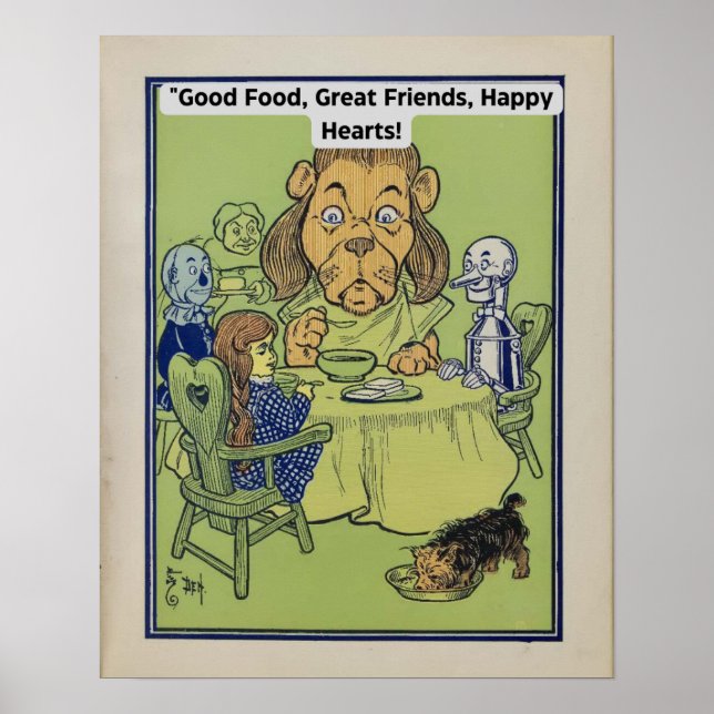 Vintage Wizard Of Oz poster dinner together (Front)