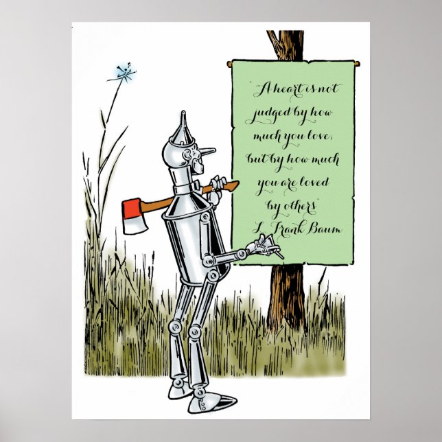 Vintage Wizard of Oz, Tinman Reading Sign (Front)