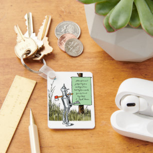 Vintage Wizard of Oz, Tinman Reading Sign Key Ring