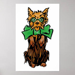 Vintage Wizard of Oz Toto Dog with Green Bow Poster