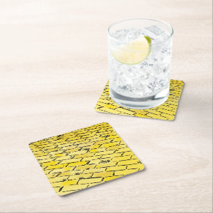 Vintage Wizard of Oz Yellow Brick Road by Denslow Square Paper Coaster