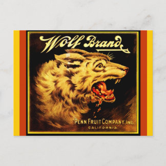 Vintage Wolf Brand Cali citrus crate Postcards