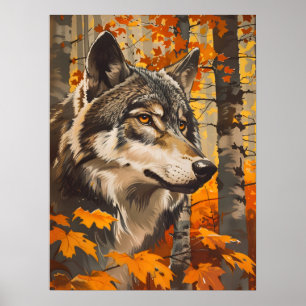 Vintage Wolf Portrait Poster