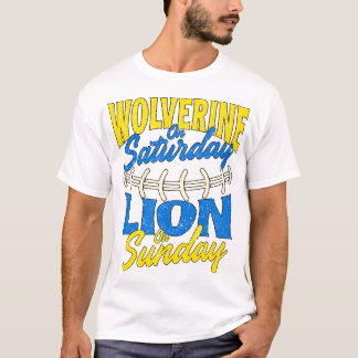 Vintage Wolverine On Saturday Lion On Sunday T-Shirt