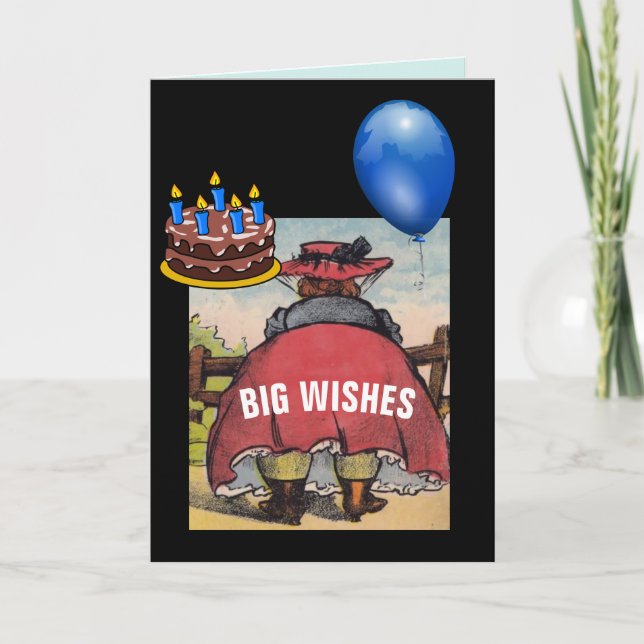 VINTAGE WOMAN BIG BUTT BIRTHDAY CARDS (Front)