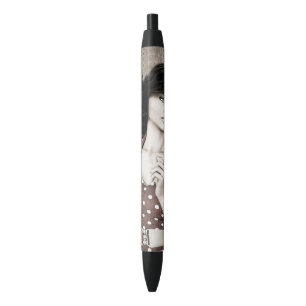 Vintage Woman Black Ink Pen