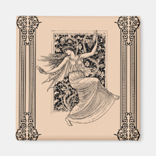 Vintage Woman Dancing Fridge Magnet