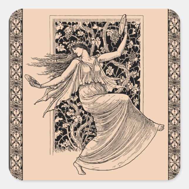 Vintage Woman Dancing Sticker (Front)