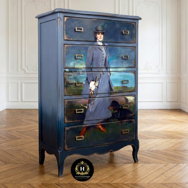 Vintage Woman Dog Rustic Texture Tissue Paper (Creator Uploaded)