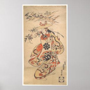 Vintage Woman during the Tanabata Festival  Poster