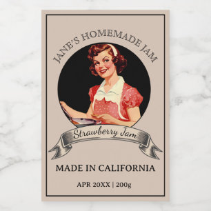 Vintage Woman Food Custom Label