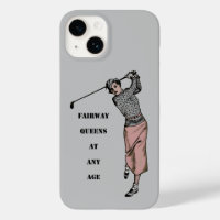 Vintage Woman Golfer Swinging the Golf Club URM