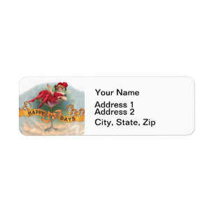 Vintage Woman in Champagne Glass Poster: 1900s Bar Return Address Label